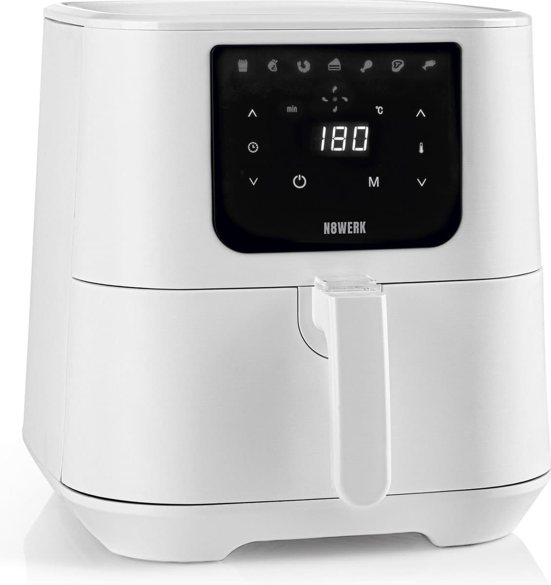 N8WERK heteluchtfriteuse Moonlight White Edition 5,5l - wit - 1800W — afbeelding 1