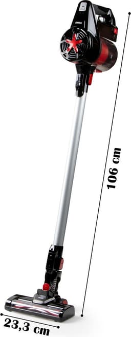 PRIMO PR504SV Steelstofzuiger Draadloos 3-in-1 - Stofzuiger Zonder Zak - Kruimelzuiger - HEPA Filter - Zwart/Rood — thumbnail 2