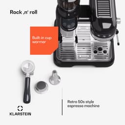 Klarstein Koffiemachine Espresso portafiltermachine met melkopschuimer, 1,4 L retro mini-espressomachine met filterhouder, 1550W koffiezetapparaat klein, melktank, thermoblock, voor cappuccino - 20 Bar - voor Keuken - LED — thumbnail 5