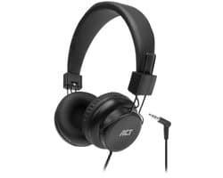 ACT Koptelefoon met draad 1,5m | Opvouwbare hoofdtelefoon met kabel | 3,5mm audiokabel | AC9300