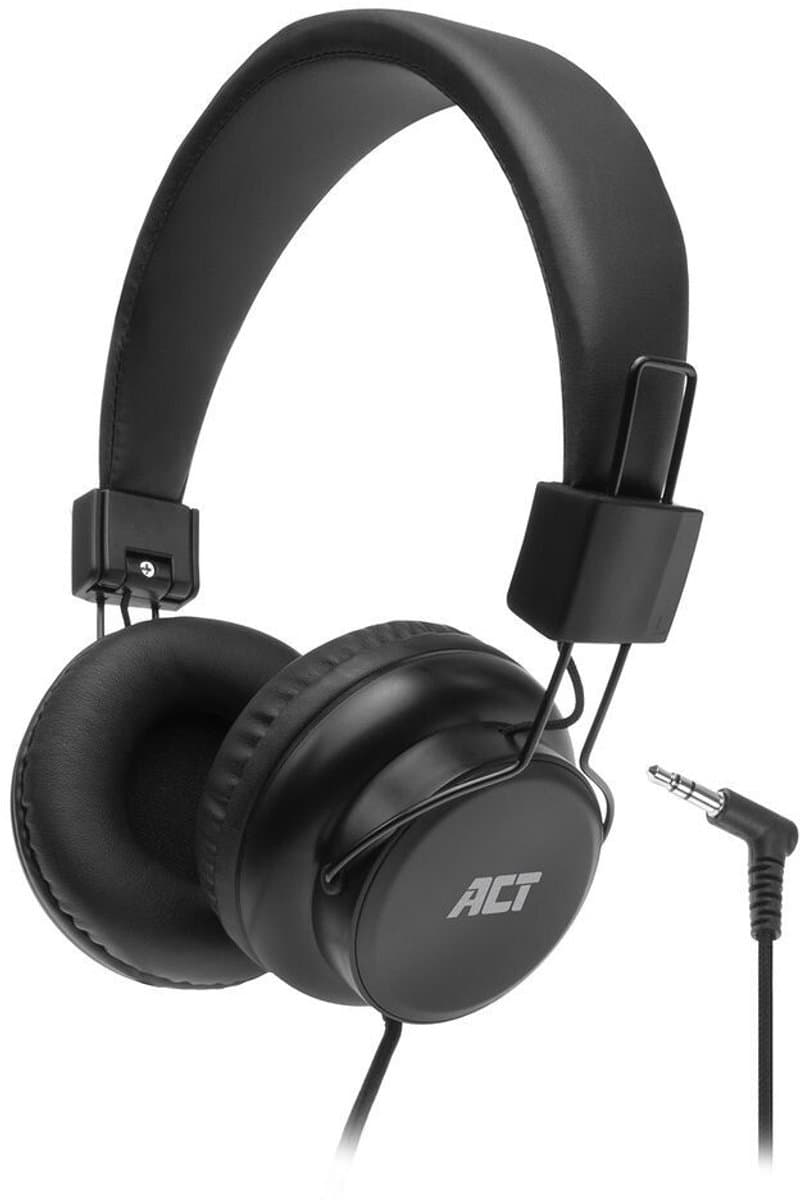 ACT Koptelefoon met draad 1,5m | Opvouwbare hoofdtelefoon met kabel | 3,5mm audiokabel | AC9300 — afbeelding 1