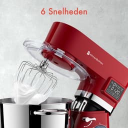 KitchenBrothers Keukenrobot - Keukenmachine - Touch Display en Timer - BPA-vrij - 6,2L - Keukenmixer - 1400W - Rood — thumbnail 3