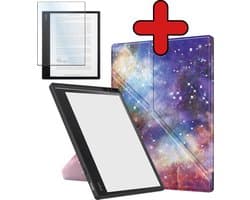 Hoes Geschikt voor Kobo Elipsa 2E - Met Screenprotector - Luxe E-reader Trifold Case - Bescherm Hoesje Book Cover - Galaxy