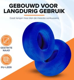 Oorkussens geschikt voor Beats By Dr. Dre Solo 2.0/3.0 wireless - Koptelefoon oorkussens voor Beats Solo blauw — thumbnail 3
