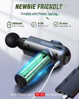 Spiermassagepistool, Eccioun Professioneel Massagepistool, 5 Snelheden en 6 Massagekoppen, met LCD-Scherm, voor Dagelijkse Training en Spierontspanning — thumbnail 2