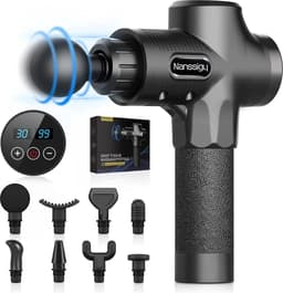 Massagepistool massage gun, Deep Tissue 30 snelheden, 2500 mAh spiermassageapparaat, fasciaristool met 8 massagekoppen voor spierpijn en spanningen in de rug — thumbnail 1
