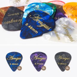 Plectrum sleutelhanger met 12x plectrum voor gitaar – bruin — thumbnail 4