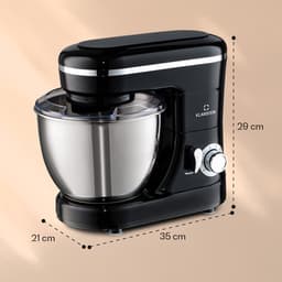 Klarstein Keukenmachine Bella Knetmaschine met 6 Geschwindigkeitsstufen, roermachine uit rvs, Pulsfunktion, planetarischen roersysteem, 3 Rühraufsätze, 1200 W vermogen, zwart - Keukenmachine - 4L - voor Keuken - LED Garde — thumbnail 5