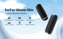 EarFun UBOOM® Slim - Draadloze bluetooth 5.2 speaker - IPX7 Waterproof - Ingebouwde microfoon - Zwart — thumbnail 2