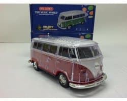 VOLKSWAGEN T1 MET RADIO EN LED VERLICHTING EN BLUETOOTH ROOD