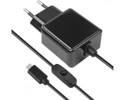 Fontastic 256172 AC Oplader - USB-C - 15.8W - Aan/Uit Schakelaar - Zwart