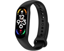 Siliconen Smartwatch bandje - Geschikt voor Xiaomi Mi Band 7 siliconen bandje - zwart - Strap-it Horlogeband / Polsband / Armband