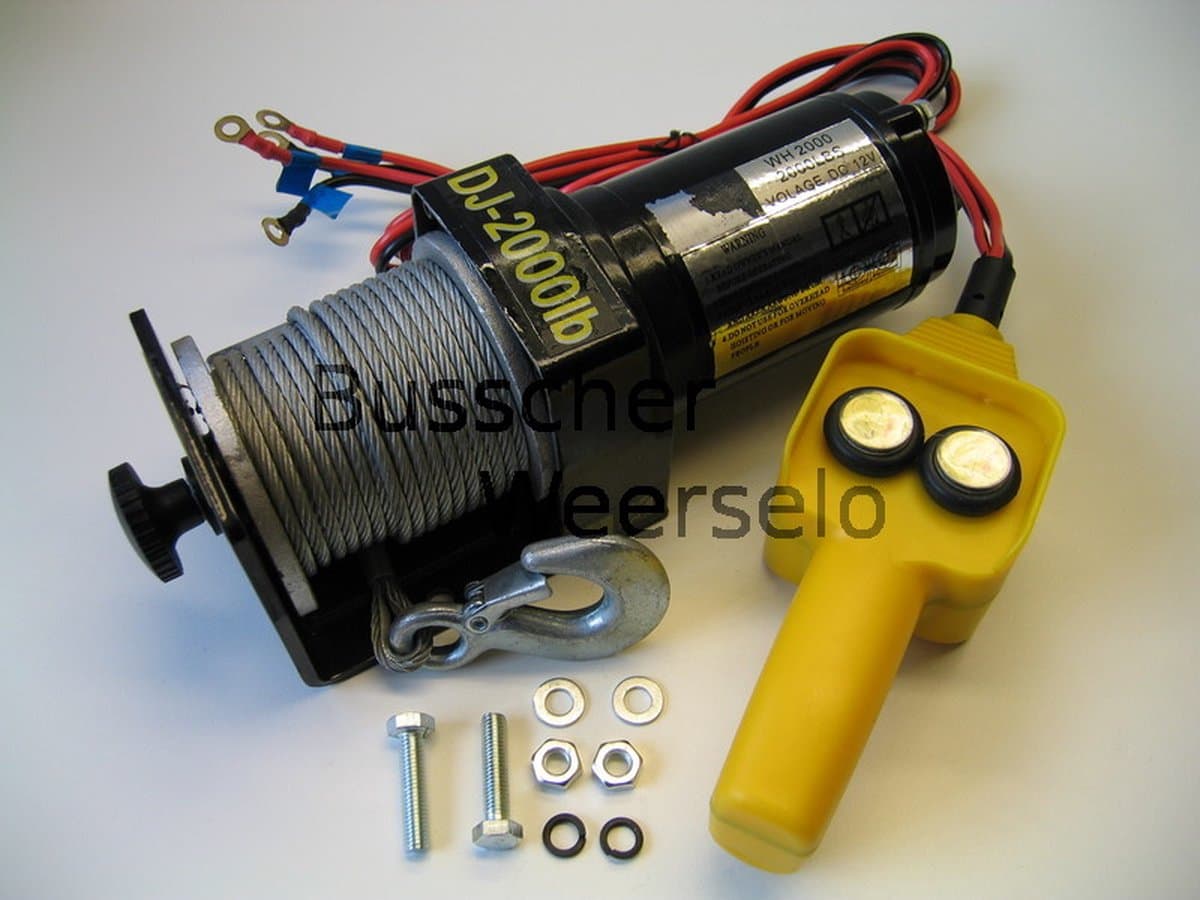 Elektrische Lier - 900KG - Electro - Brede spoel - 12V - Aanhangwagen - Aanhanger — afbeelding 1