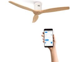 CREATE - Plafondventilator 40W silent Ø132 cm - Met Wifi - Met Afstandsbediening - 6 Snelheden - Timer - Zomer/Winter functie - Wit - WIND CALM — afbeelding 1