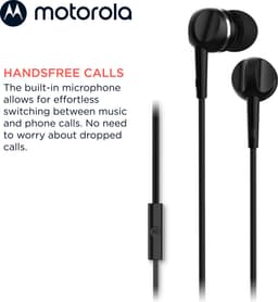 Motorola Oordopjes met Draad 105 - Oordopjes met Microfoon - In-Ear Oordopjes - Incl. 6 Siliconen Oordoppen in S, M en L - In-Line Microfoon - Kristalhelder Geluid - Zwart — thumbnail 4