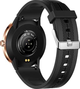Belesy® TREASURE - Smartwatch Dames - Smartwatch Heren - Horloge - 1.32 inch – kleurenscherm – Stappenteller - Gezondheidsindicatoren – Je eigen foto als wijzerplaat - Goud – Siliconen – Zwart - Moederdag — thumbnail 5