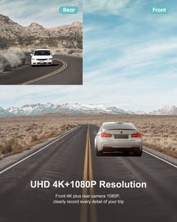 iZEEKER GD850 Dashcam voor auto - 4K & 1080P - Voor en Achter Camera - WiFi en GPS - 3'' IPS Touchscreen - Sony Sensor - Nachtzicht — thumbnail 4