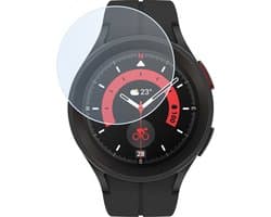 Screenprotector Geschikt voor Samsung Watch 5 Pro 45 mm - Extra Sterk - Tempered Glass - Gehard Glas - Beschermglas Screen Cover - Bescherm Protector voor Smartwatch