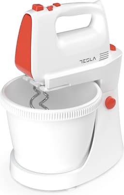 Tesla MX501WRB - Handmixer met Mengkom - Keukenmixer - 5 snelheden + Turbofunctie - 500 w - 3L - Kloppers, Deeghaken & Garde — thumbnail 2