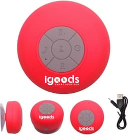 IGOODS Waterdichte Bluetooth Speaker - met Zuignap - Ingebouwde microfoon - Bluetooth 3.0 - Badkamer & Douche Speaker - Rood — thumbnail 1