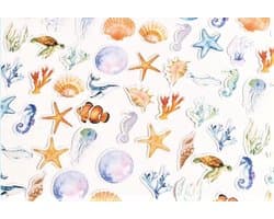 Set met 46 stickers - De Zee - Sticker Sea - Strand - Beach - Bulletjournal Sticker - Scrapbook Sticker, Planner Agenda Sticker - Laptop Sticker