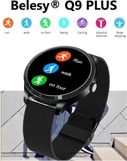 Belesy® BQSiRgPk Pro - Smartwatch Dames – Smartwatch Heren - Horloge - 1.28 inch - Kleurenscherm - Stappenteller - Bloeddruk - Hartslag - 75+ Wijzerplaten – Sporten – Goud – Siliconen – Roze – 2 extra polsbanden - Cadeau - Kerstcadeau — thumbnail 5