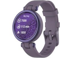 Siliconen Smartwatch bandje - Geschikt voor Garmin Lily siliconen bandje - paars - Strap-it Horlogeband / Polsband / Armband
