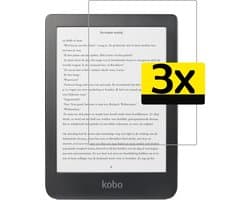 Screenprotector - Geschikt voor Kobo Clara HD - 3 Stuks - Extra Sterk - Beschermglas - Gehard Glas - Tempered Glass - Screen Protector