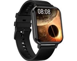 Belesy® Retina X - Smartwatch Dames - Smartwatch Heren - Horloge - 1.78 inch - Kleurenscherm - Full Touch - Stappenteller - Multi Sport - Multi Watchfaces - Maak je eigen wijzerplaat functie - Siliconen - Zwart - Moederdag