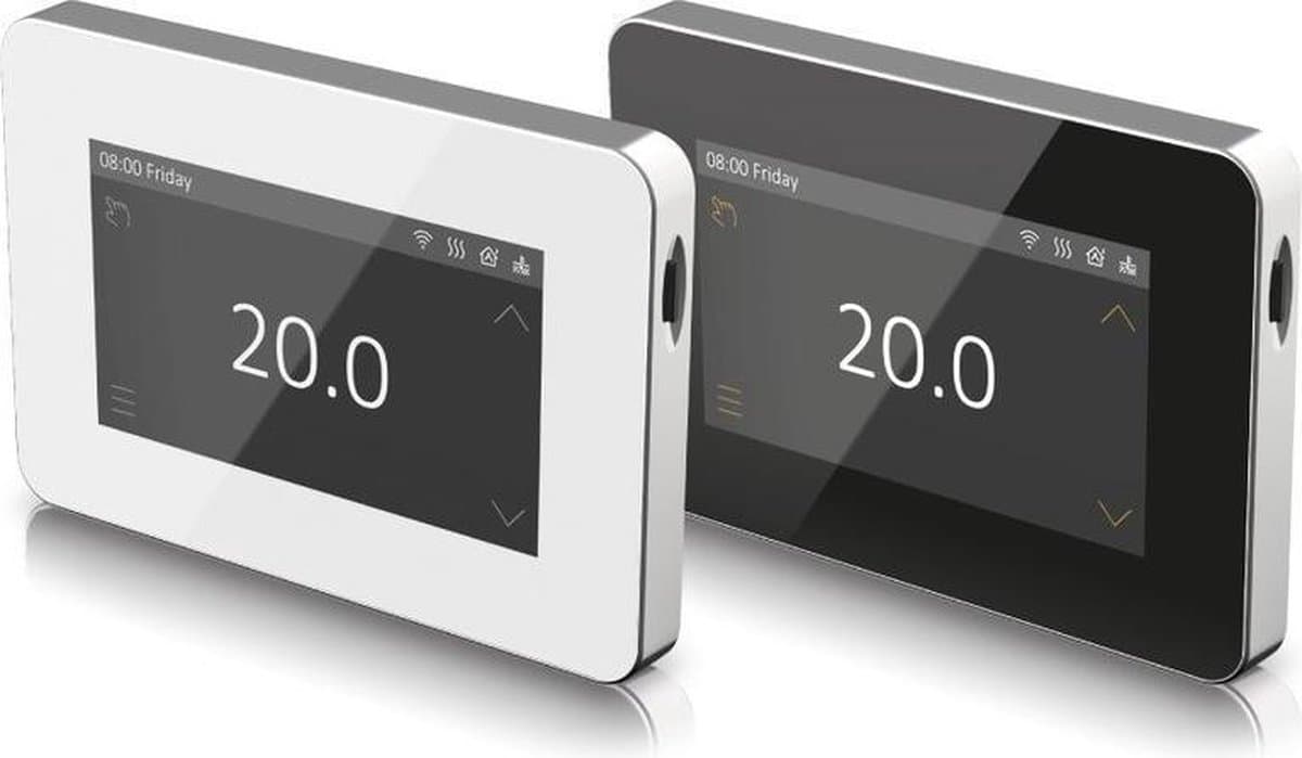 V1 pro touch wifi design elektrische vloerverwarming universele thermostaat Zwart — afbeelding 1
