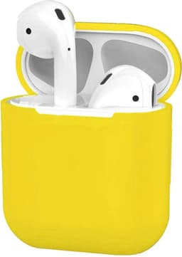Hoesje - Geschikt voor Apple Airpods 2 - Siliconen Dun Met Clip - Case Cover - Silicone Hoes - Geel — thumbnail 1