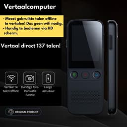 Vertaalcomputer - Vertaal Apparaat - Muama Enence - Draagbare Vertaler - Zwart - Slimme Directe Vertaler - 137+ Talen - Met Scherm - Lange Batterijduur — thumbnail 3