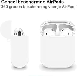 Hoesje - Geschikt voor Apple Airpods 2 - Siliconen Hoes met Clip - Silicone Case Cover - Wit — thumbnail 5