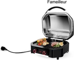 Fameilleur elektrische barbecue- 1700 Watt – Compact & Krachtig – Tot 350°C – Gietijzeren Grillrooster – BBQ voor Balkon, Tuin of Camping – Zwart – Snel op temperatuur – Geen Gas of Houtskool Nodig- grill- tafelgrill- tafel grill- tafelbarbecue- tafe — thumbnail 4