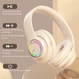 KINSI Draadloze Bluetooth-headset, over-ear gaming-hoofdtelefoon met achtergrondverlichting, Bedrade headset, RGB-ruisonderdrukking — thumbnail 2