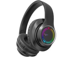 KINSI Draadloze Bluetooth-headset, over-ear gaming-hoofdtelefoon met achtergrondverlichting, Bedrade headset, RGB-ruisonderdrukking