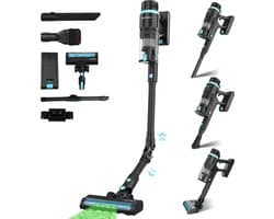 Sophitech DustVision 380W - Steelstofzuiger Draadloos – 26kPa Zuigkracht – Lichtgewicht, Snoerloos & Zakloos – 4 Opzetstukken – Ideaal voor Dierenharen