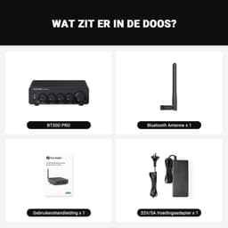 Fosi Audio BT30D Pro - TPA3255 - Hi-Fi Bluetooth 5.0 Stereo Audio Receiver Versterker 2.1 Kanaal - Mini Klasse D Geïntegreerde Versterker - 165Wx2+350W — thumbnail 3