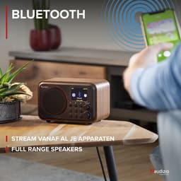 DAB radio - Audizio Vicenza - DAB / DAB+ en Internet radio met Bluetooth - WIFI - Accu - Zwart / Hout — thumbnail 3