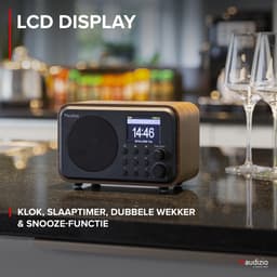 DAB radio - Audizio Vicenza - DAB / DAB+ en Internet radio met Bluetooth - WIFI - Accu - Zwart / Hout — thumbnail 5