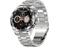 Royal Empire Amoled PRO Smartwatch - Smartwatch Heren - Stappenteller - Bloeddrukmeter - Hartslagmeter - Slaapmonitor - Multisport - 46MM - Geschikt voor alle Smartphones - Kleur Zilver