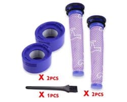 BukkitBow - HEPA Pre- & Post-Filter Geschikt voor Dyson V7 & V8 - Vervangingsset voor Dyson 96747801 - Met Reinigingsborsteltje