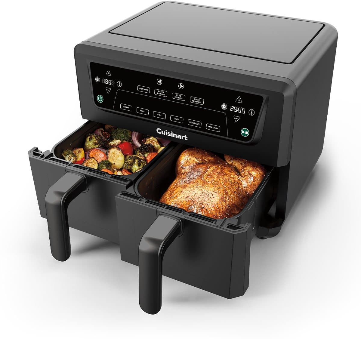 Cuisinart - XXL Dual-Zone Airfryer - Heteluchtfriteuse 2x5,2 - 2400W - 7 programma's - PFAS-vrije keramische coating - 2 manden voor tot 12 porties - Zwart — afbeelding 1
