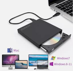 CD-ROM Speler Externe Dvd Usb 2.0 DVD-ROM Drivecd Rw Optische Drive Recorder Draagbare Voor Macbook Laptop Computer Pc Windows 7/8 zwart — thumbnail 2