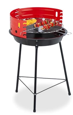 houtskoolbarbecue driepoot - Ø 30 cm - verstelbaar rooster - windvanger — thumbnail 1