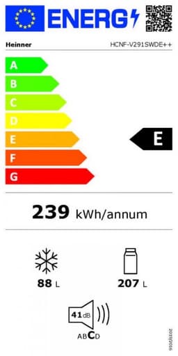 Heinner HCNF-V291SWDE++ Koel-vriescombinatie 294 L – No Frost Multicooling – Freezer Shield – Elektronische Bediening met LED-display – Zilver – 5 Jaar Garantie — thumbnail 2