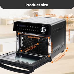 Heteluchtfriteuse - 14L – Mini Oven - 1800W - 240V - XXL - 11 Programma’s – LED Touchscreen - 14L capaciteit - Inclusief Rotisserie - en Accessoires — thumbnail 2