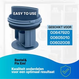 Fixem® - Wasmachine pluizenzeef filter geschikt voor Bosch, Siemens 00647920, 00605010 - 1 Stuk — thumbnail 5