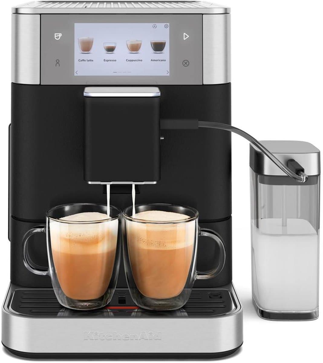 KitchenAid Volautomatische Espressomachine KF8 - 40+ recepten - Ook geschikt voor plantaardige dranken - 2 kopjes tegelijk - Vulkaanzwart — afbeelding 1