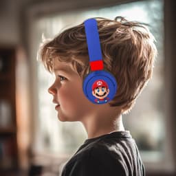 Super Mario - draadloze kinderkoptelefoon - volumebegrenzing - lange batterijduur - microfoon - opvouwbaar - bluetooth — thumbnail 4